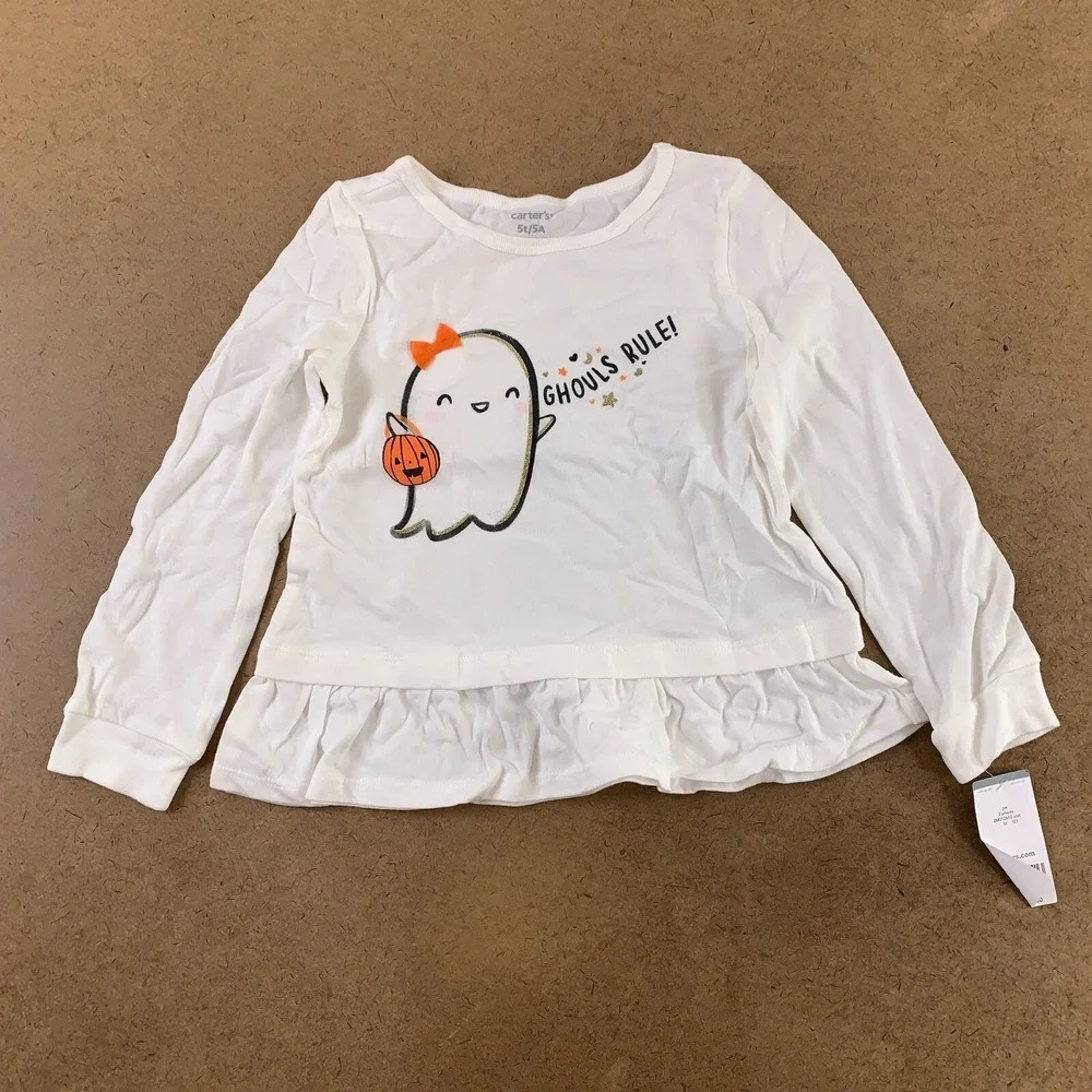 Carter'sToddler Girl Size 5T 2-Piece Halloween Ghost Top & Legging Set NWT